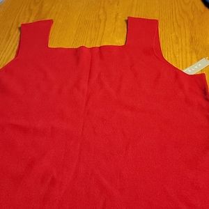 Kate Hill, 2X, Red Square Neck Tank